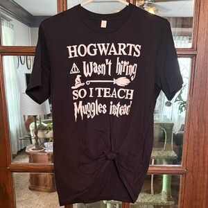 Bella Canvas Hogwarts Wasn't Hiring So I Teach Muggles Instead Shirt Black M